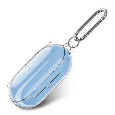 Imagem de Fintie Capa de policarbonato para Galaxy Buds Plus (2020)/Galaxy Buds (2019), transparente e rígida, não precisa de capa adesiva com chaveiro, suporte para carregamento sem fio, transparente