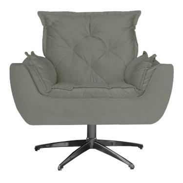 Imagem de Poltronaa Base Giratória Amamentação Suede Creme