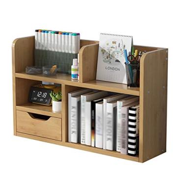 Imagem de KIZQYN Estante de livros Ware estante de mesa tipo gaveta estante de livros prateleira de armazenamento de mesa de escritório suporte de exibição de quarto estante