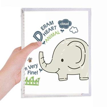 Imagem de Caderno Dream Cloud Elefante Cinza Animal Caderno Folhas Soltas Recarregáveis Diário Papelaria