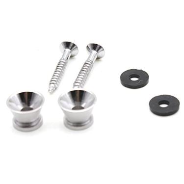 Imagem de ZEYUAN 2pcs Guitar Strap Lock pinos Peg Metal preto/prata para violão elétrico cavaquinho baixo Universal