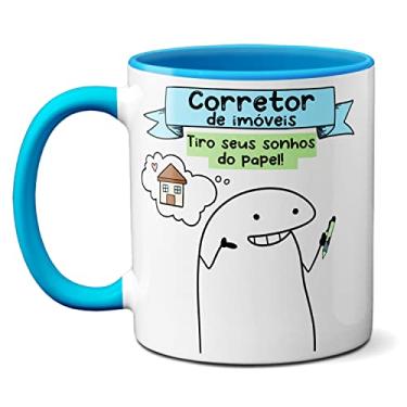 Imagem de Caneca Corretor Imóveis Tiro Seus Sonhos DO Papel Presente (Azul)