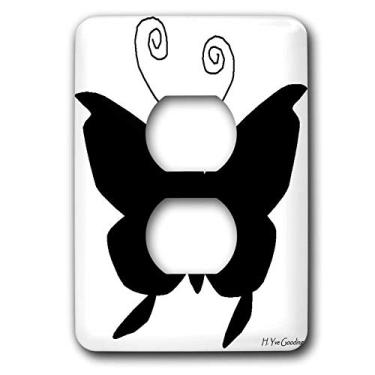 Imagem de 3dRose lsp_5895_6" Black Butterfly 2 Plug Outlet Cover, Multicolorido