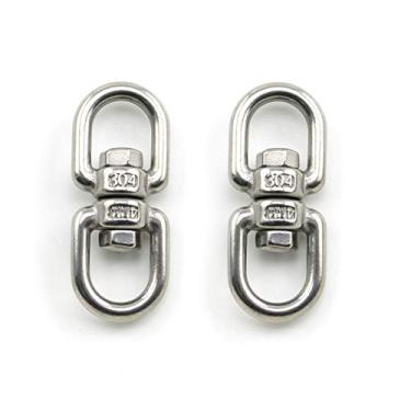 Imagem de Lind Kitchen 2 peças M4 gancho giratório de duas extremidades 304 aço inoxidável conector de anel giratório de olho a olho
