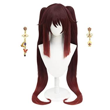 Imagem de Hu Tao Cosplay Wig Genshin Impact Headwear Comic Con Party Role Play Brincos Peruca