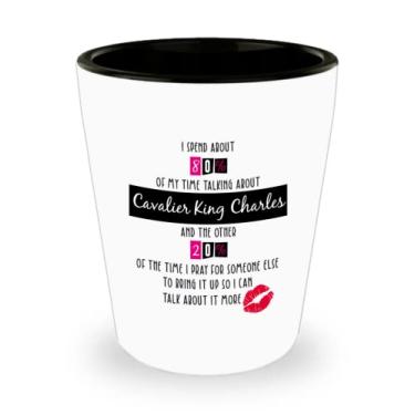 Imagem de DogsMakeMeHappy Cavalier King Charles Copo de shot, ideia de presente Cavalier King Charles, presente para Cavalier King Charles, ideia de e Natal
