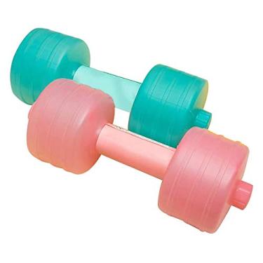 Imagem de Halteres aleatórios cheios de água, halteres ajustáveis e regados, equipamento de fitness para mulheres, plástico premium para exercícios esportivos, halterofilismo (rosa verde aleatoriamente, 1 peça,