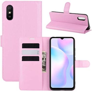 Imagem de Capa Capinha Carteira 360 Para Xioami Redmi 9A com Tela de 6.53" polegadas - Case Couro Flip Wallet Anti Impacto - Danet (Rosa)
