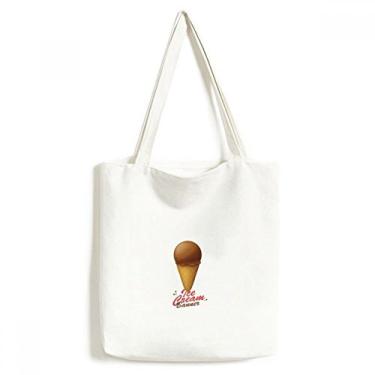 Imagem de Bolsa de lona marrom chocolate sorvete bolsa de compras casual bolsa de compras