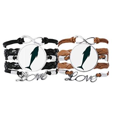 Imagem de Pulseira de Golfinho Blue Ocean Docile Streamline Pulseira de Mão Pulseira de Couro Corda Conjunto Duplo Presente