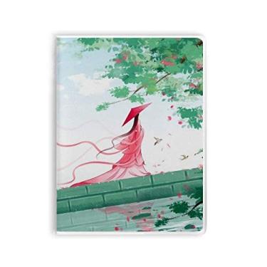 Imagem de Caderno de aquarela Vermilion água-marinha estilo chinês capa de goma Diário capa macia