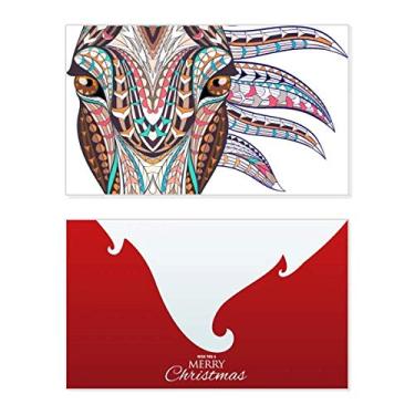 Imagem de Estilo Mosaico, Design de Cavalo Colorido, Feriado, Feliz Natal, Cartão de Parabéns, Mensagem de Letras de Natal