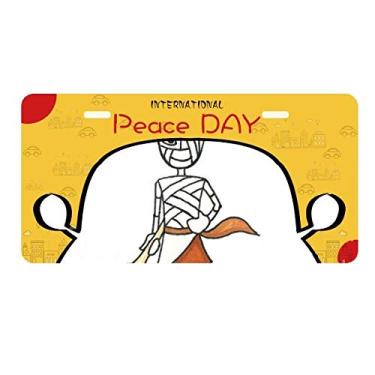 Imagem de DIYthinker Egypt Mummy Horus chapéu de cachorro placa etiqueta decoração carro dia da paz