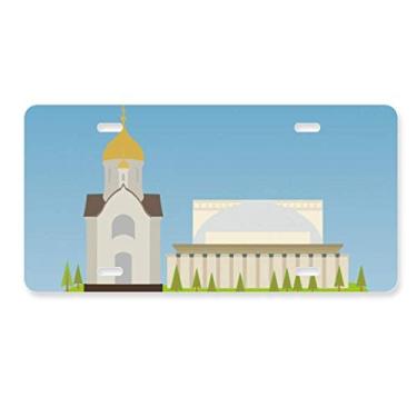 Imagem de DIYthinker Placa de licença Novosibirsk com símbolo nacional da Rússia em aço inoxidável