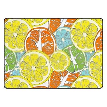 Imagem de Hello Summer Fruit Tapete macio laranja limão tapete antiderrapante para sala de estar, quarto, sala de jantar, entrada de sala de aula, 50,8 x 78,7 cm