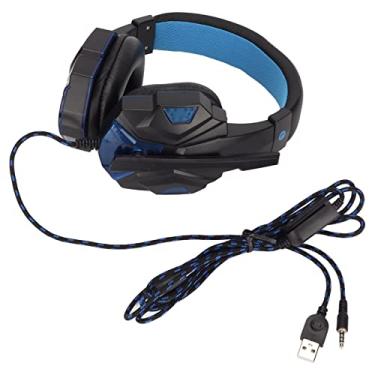 Imagem de SY830MV Gaming Headset para PC PS Laptop Tablet Computer Phone Mobile, 4MM Noise Canceling Headset with Mic, Volume Adjustable Bass Surround Over Ear Headset for Gamer(Preto)