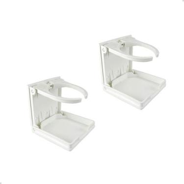 Imagem de Porta Copos Latas Dobrável Branco Embarcações Mfx Kit C/2