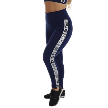 Imagem de Calça Legging Cintura Alta Cós Duplo Lisa Elástico Lateral Feminina-Feminino