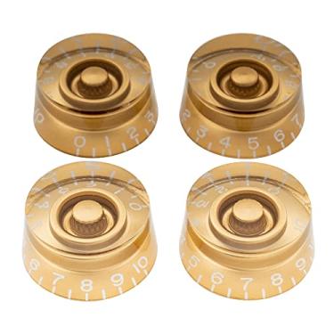 Imagem de Musiclily Pro Tamanho Métrico 18 Splines Knobs Guitarra Speed para Estilo Les Paul, Dourado (4 Peças)