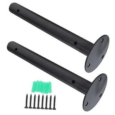 Imagem de RUNROTOO 2 peças de suporte de parede para estante decorativa, estante resistente, resistente, suporte de prateleira flutuante espesso, suporte de prateleira flutuante resistente, suportes de prateleira de metal