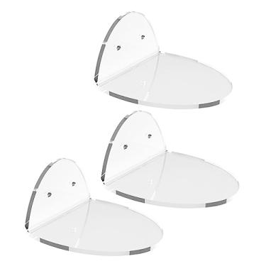 Imagem de 3 peças de prateleira de borda flutuante de acrílico, pequenas prateleiras de parede montadas na parede, prateleiras de banheiro para parede, prateleiras flutuantes para sala de estar, exibição de borda de imagem prateleira de parede de armazenamento de brinquedos