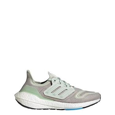 Imagem de adidas Tênis de corrida feminino Ultraboost Ultra Boost 22 - Cinza, Cinza metálico/verde linho/branco, 36