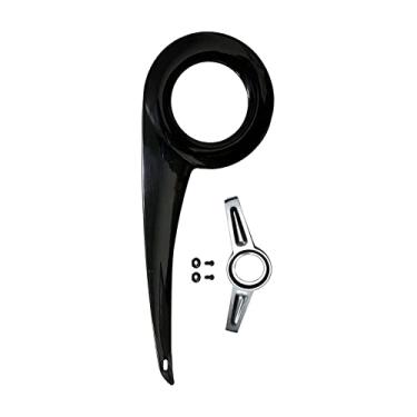 Imagem de UGPLM Capa de proteção de corrente de bicicleta, portátil, universal, parte de bicicleta, protetor de corrente de bicicleta para acessórios de ciclismo, preto