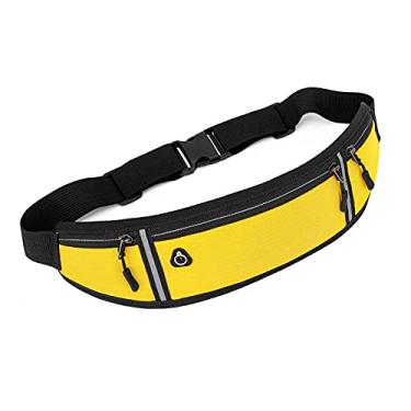Imagem de Para mulheres cinto de cintura telefone Fanny para corrida pacote suporte para corrida leggings de cintura alta com bolsos para mulheres, Amarelo, One Size, Rococó