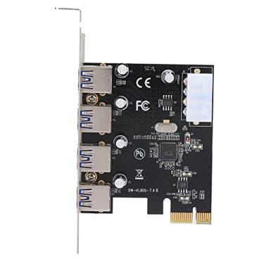Imagem de Placa Controladora PCIe Express de 4 Portas USB 3.0 PCI E para Placa de Interface USB 3.0 de 4 Portas Placa de Expansão Suporte de Placa Adaptadora para XP 8 10 Vista Placa