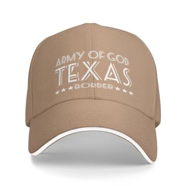 Imagem de Boné de beisebol original do Texas Army of God boné de caminhoneiro estruturado ajustável vintage lavado chapéu para homens/mulheres, Cor da areia, G