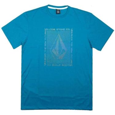 Imagem de Camiseta Volcom Visualizer SM24 Masculina Mescla Azul