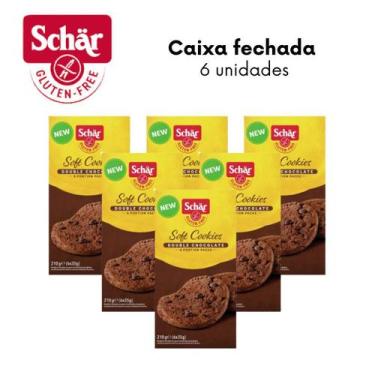 Imagem de Soft Cookies Double Chocolate Dr. Schar 210G - Caixa Com 6 Unidades