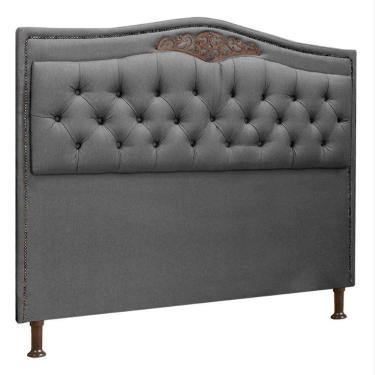 Imagem de Cabeceira Estofada Holanda 1,95 King Size Linho Shop das Cabeceiras