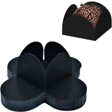 Imagem de Forminhas 4 Pétalas Para Doces Finos Brigadeiros Festas Aniversários Casamentos Chás de Bebê N7 17 Cores (200, Preto)