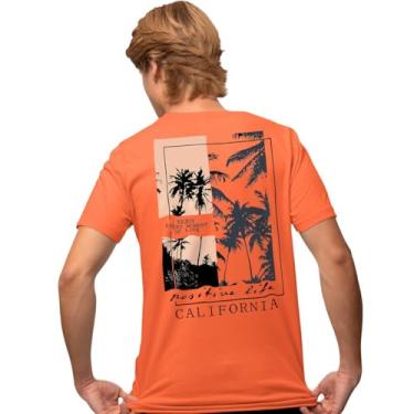 Imagem de Camisa Camiseta Genuine Grit Masculina Estampada Algodão 30.1 California Positive Life - M - Laranja