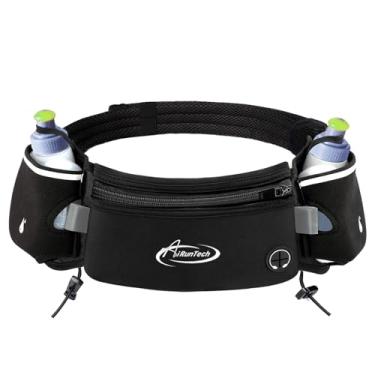 Imagem de AiRunTech Cinto de hidratação atualizado que não salta, pode ser cortado no tamanho, alça de design para qualquer quadril para homens e mulheres, cinto de corrida com suporte para garrafa de água com