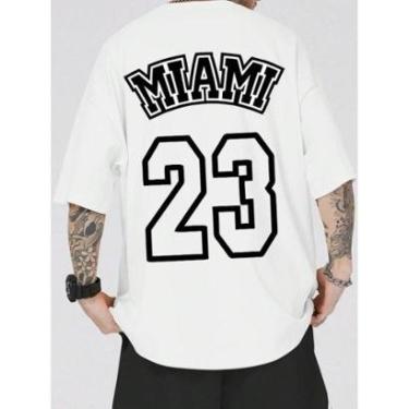 Imagem de Camiseta Oversized Miami Basquetebol Esporte Estilo De Rua Moda Masculina-Masculino