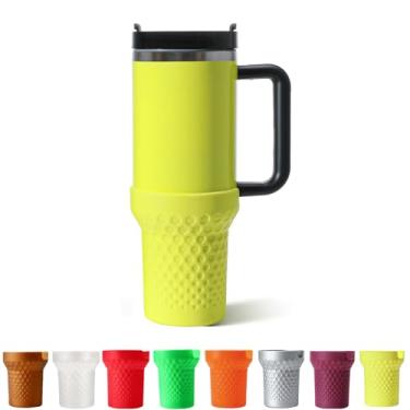 Imagem de Uvafly Bota de silicone para Stanley, protetor de fundo de copo, acessórios para Stanley Quencher H2.0 FlowState Tumbler 567 g/567 g/850 g/Stanley Adventure Quencher Tumbler 680 g (amarelo)