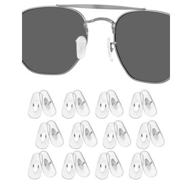 Imagem de 12 pares de protetores nasais de substituição para óculos de sol Ray-Ban Aviator RB3025 RB3026 RB3044 RB3261 RB3483 Clubmaster RB3016 - Transparente