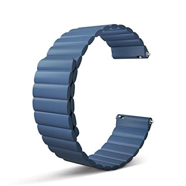 Imagem de Pulseira magnética para relógio, pulseira de silicone para smartwatch de 20 mm, 22 mm, pulseira de liberação rápida, fecho magnético ajustável, feminino e masculino, substituição para Galaxy Gear S2,