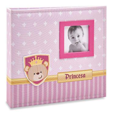 Imagem de Album 200 fotos 10x15 bebe tecido ursinha azul - ical 865