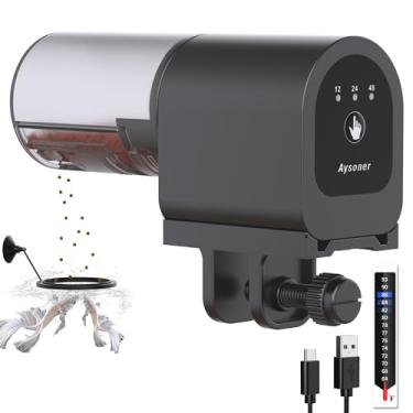 Imagem de Aysoner Alimentador automático de peixes para aquário: alimentadores de férias de comida de peixe - pequeno dispensador automático para alimentação de tanque de tartaruga betta