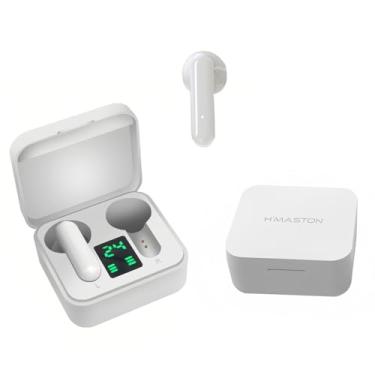 Imagem de H'MASTON Fone de Ouvido Bluetooth Fone Sem Fio 5.3 Tws Intra-auricular com Microfone e Luz Led Display IPX5 Esportivos Rs-32 (BRANCO)