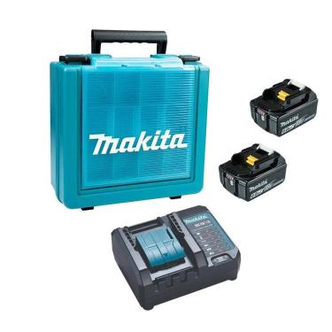 Imagem de Kit Carregador Bivolt + 2 BateriaS 18V 6AH + Maleta DC18WC+BL1860B Makita