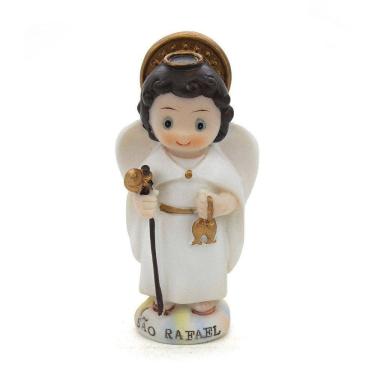 Imagem de Imagem São Rafael Arcanjo Infantil Importada Resina 8 Cm