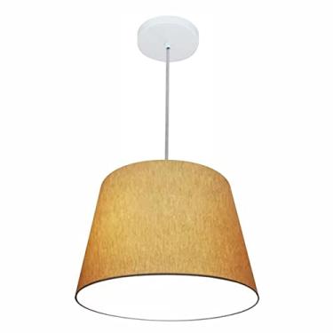 Imagem de Lustre Pendente Cone Cúpula Tecido 30/40x30, Vivare Iluminação, Pendente4155 LP, Palha, Médio