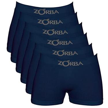 Imagem de Kit 6 Cuecas Zorba Boxer sem Costura Algodão 781 Marinho - M