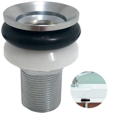 Imagem de Dona D Cor, Valvula Oculta 7/8 Cuba Esculpida Marmore Metal Cromado Ralo de Pia Embutida Porcelanato Lavatório Ralo Oculto Escoamento 30mm