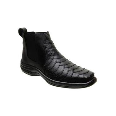 Imagem de bota social masculino de couro legitimo casual ortopedica confortavel-Masculino