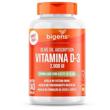 Imagem de Vitamina D3 Olive Oil Absorption, 2000UI, Formulado com Azeite de Oliva, cápsulas gelatinosas, Bigens. (240 Cápsulas)